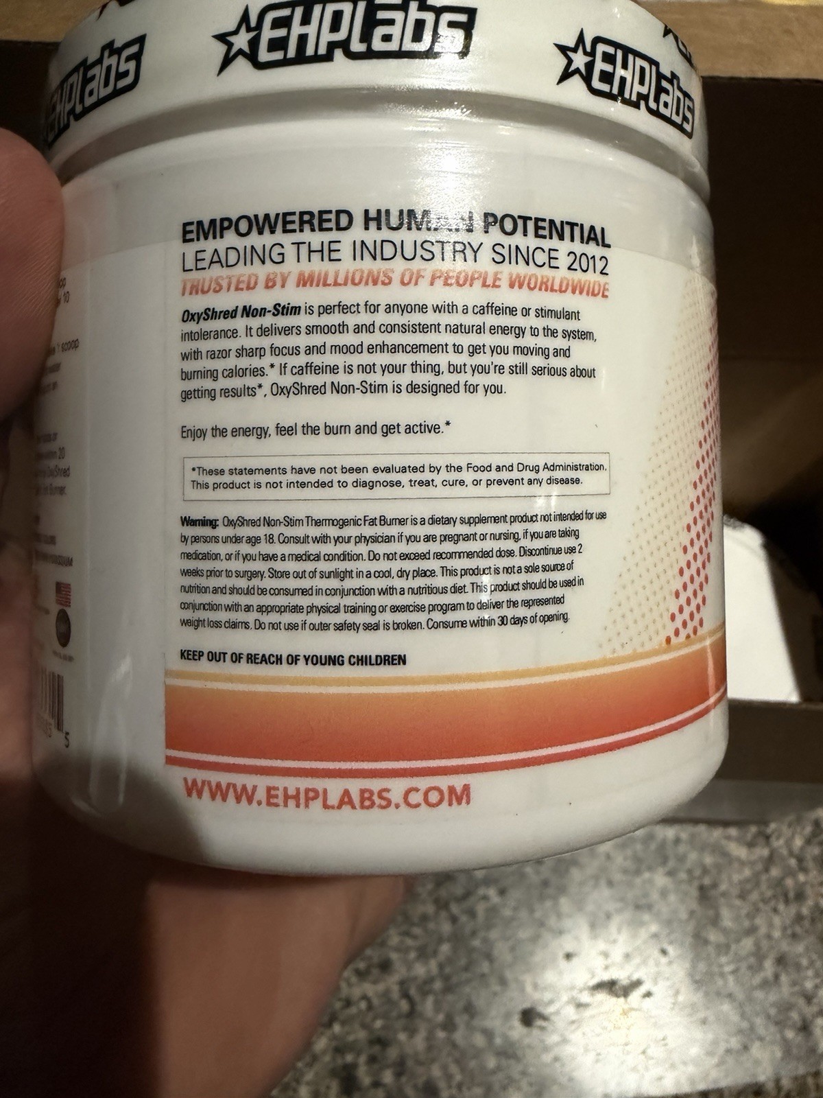 6 EHPlabs OxyShred Non-Stim Thermogenic Fat Burner Powder Kiss My Peach 6.17oz