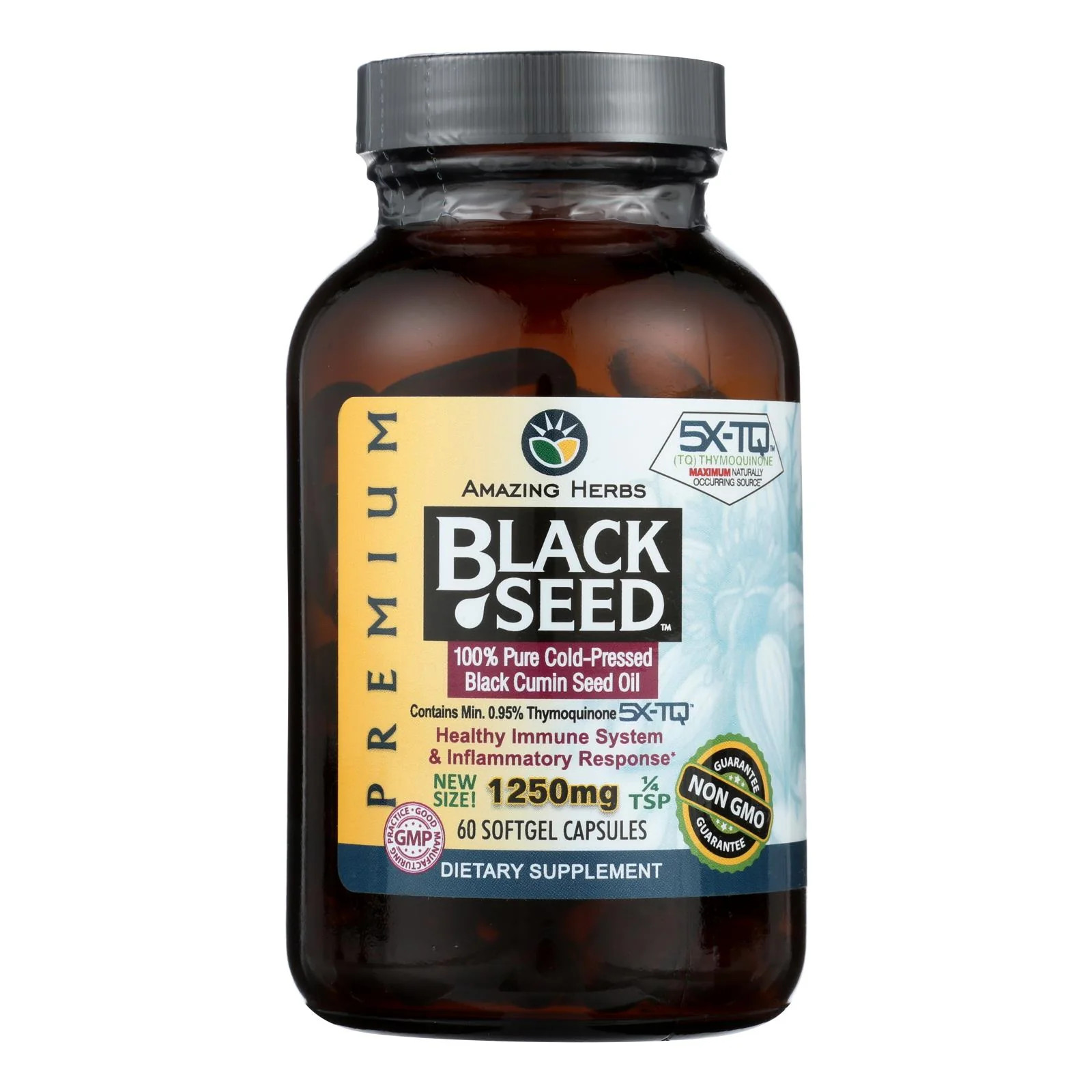 Premium Black Seed Oil Softgels – 1250mg Natural Capsules (60 Softgels)