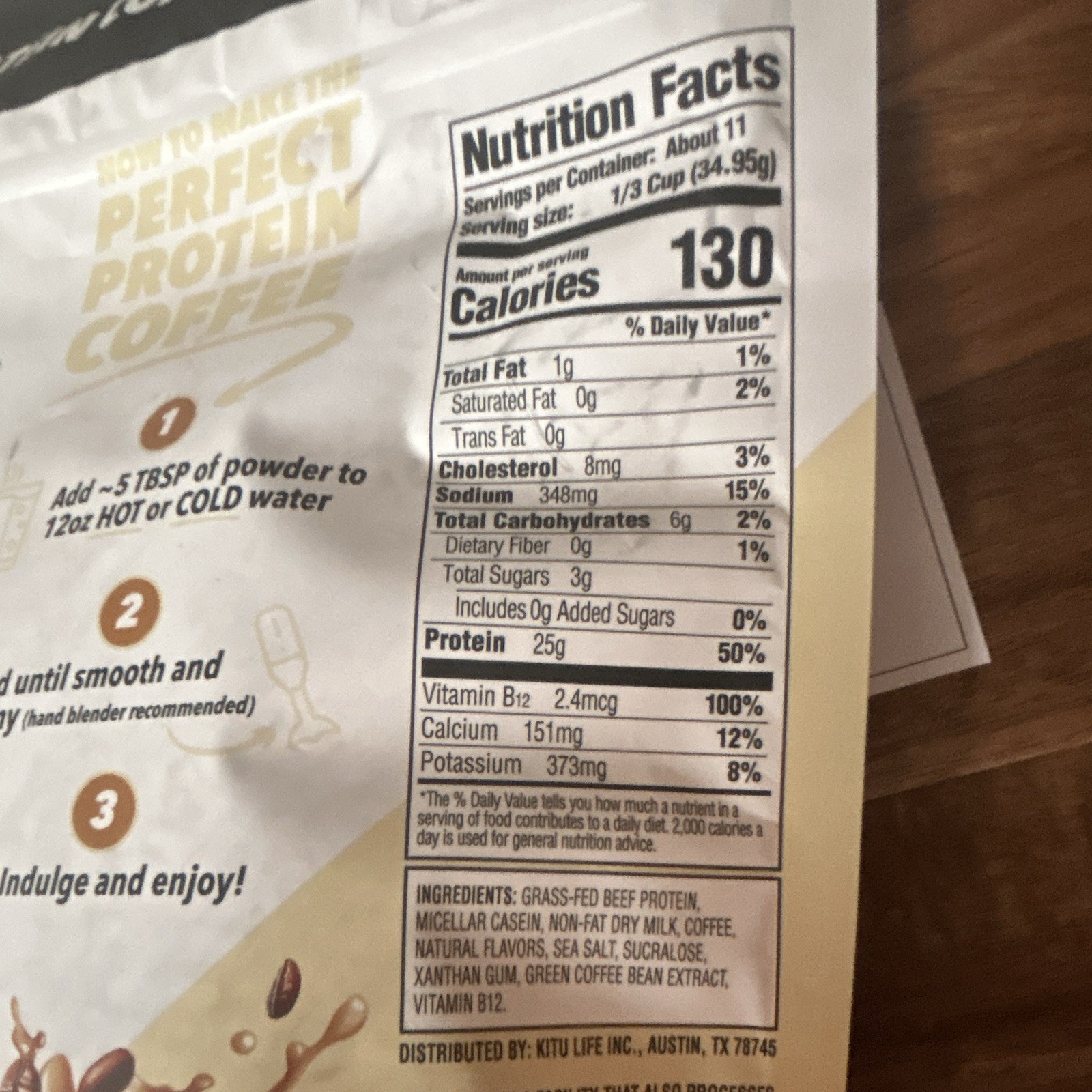 Super Coffee Protein+ Vanilla Latte Protein Coffee Powder 0g Added Sugar 0.9 lb