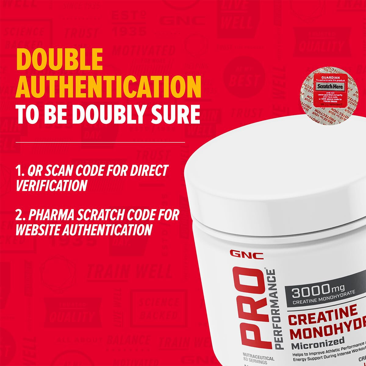 GNC Pro Performance Creatine Monohydrate Unflavoured 250gm Micronized