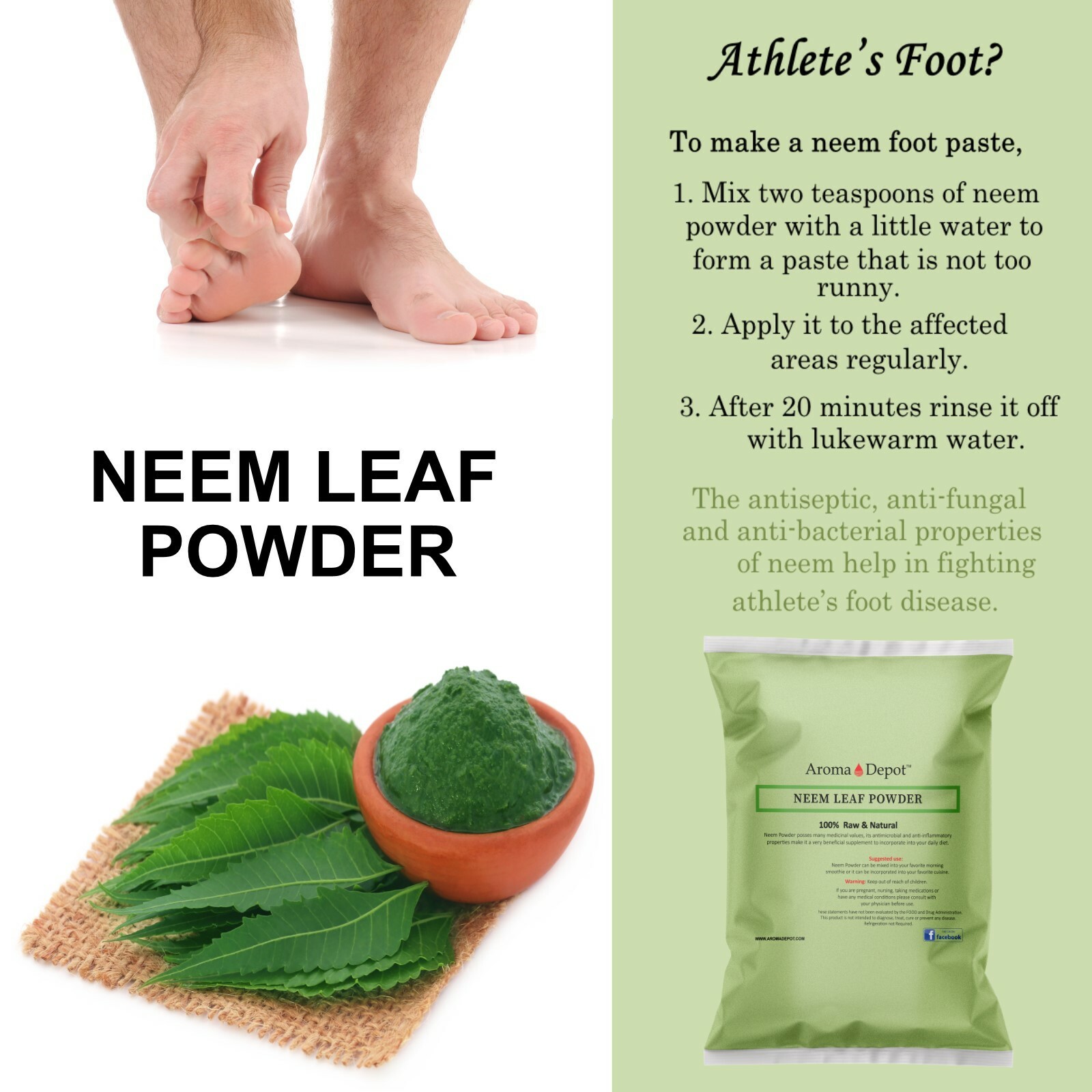 1lb Neem Powder Dried Leaf JAR Pure & Natural Raw (Azadirachta indica) Eczema