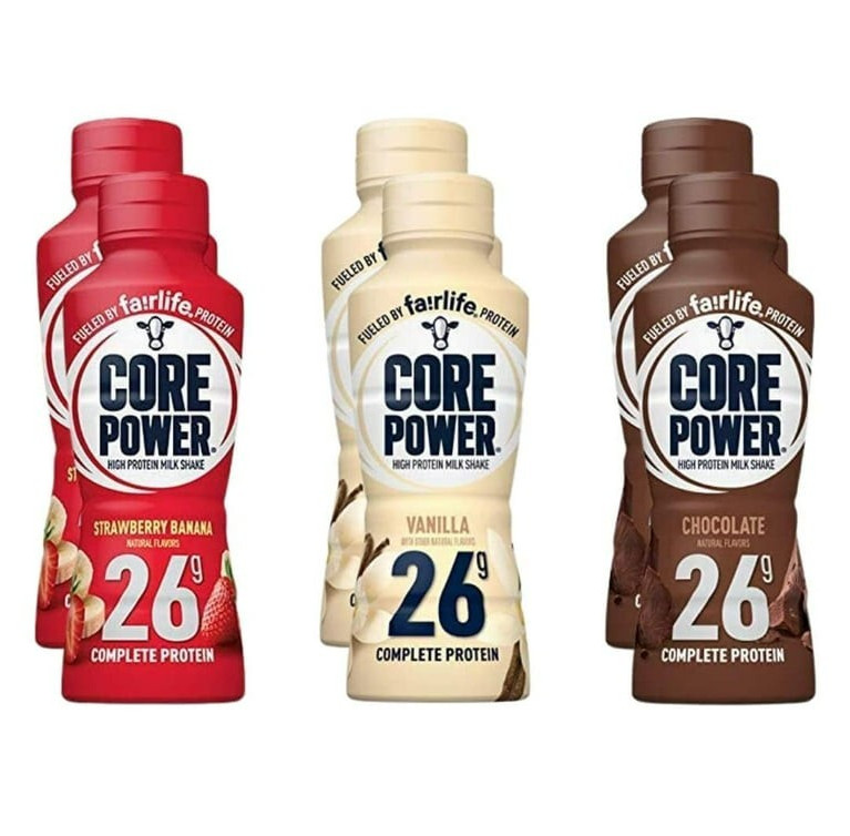 Core Power High Protein Milk Shake 26g Protein Chocolate Vanilla SB 14 fl oz X6)