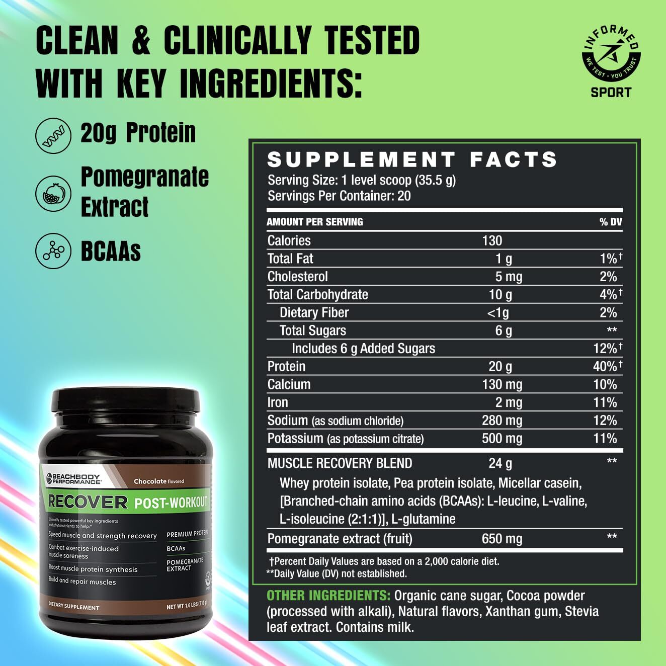 BODi Recover Whey Protein Powder Blend– Post-Workout Chocolate Whey Supplemen…