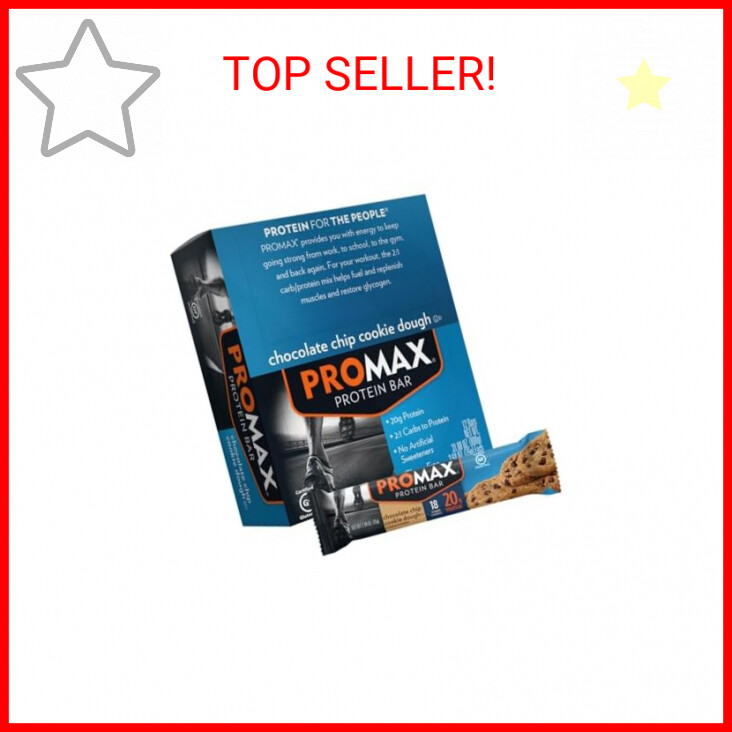 Promax Protein Bar, Chocolate Chip Cookie Dough, 20g High Protein, Gluten Free,