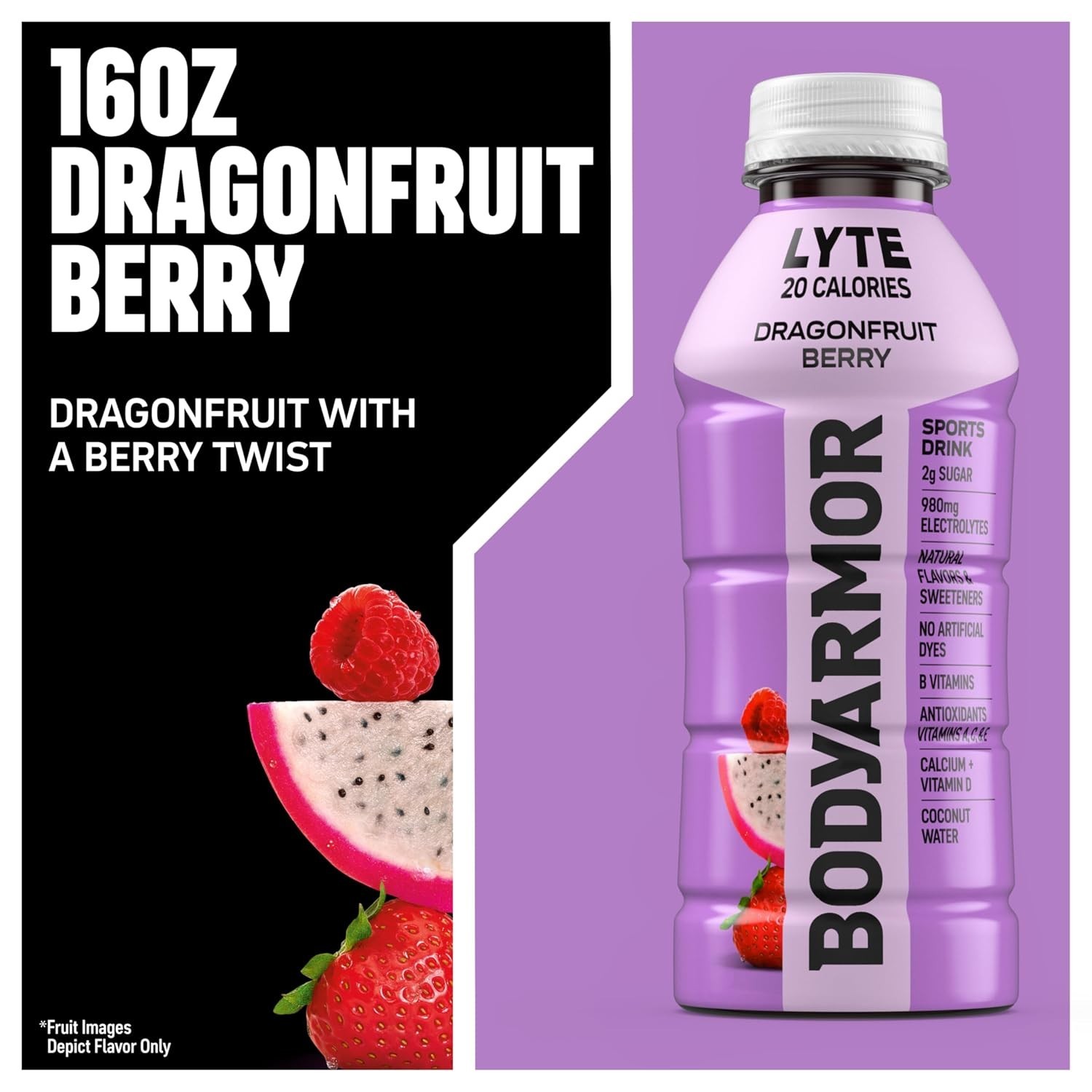 12 Bottles of LYTE Dragonfruit Berry Electrolyte Drinks – Packed with Nutrients