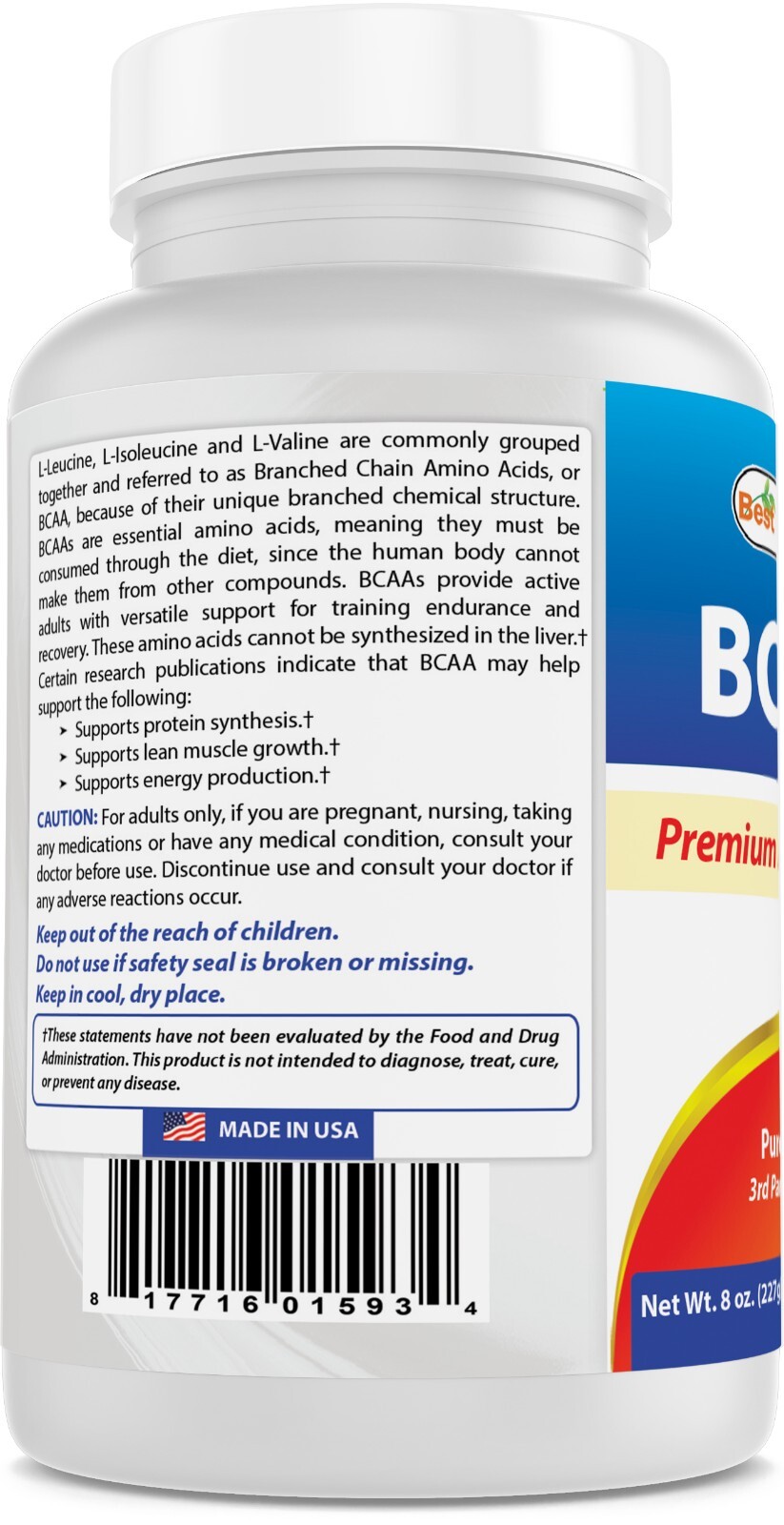 2 Pack Best Naturals BCAA Powder 8 OZ