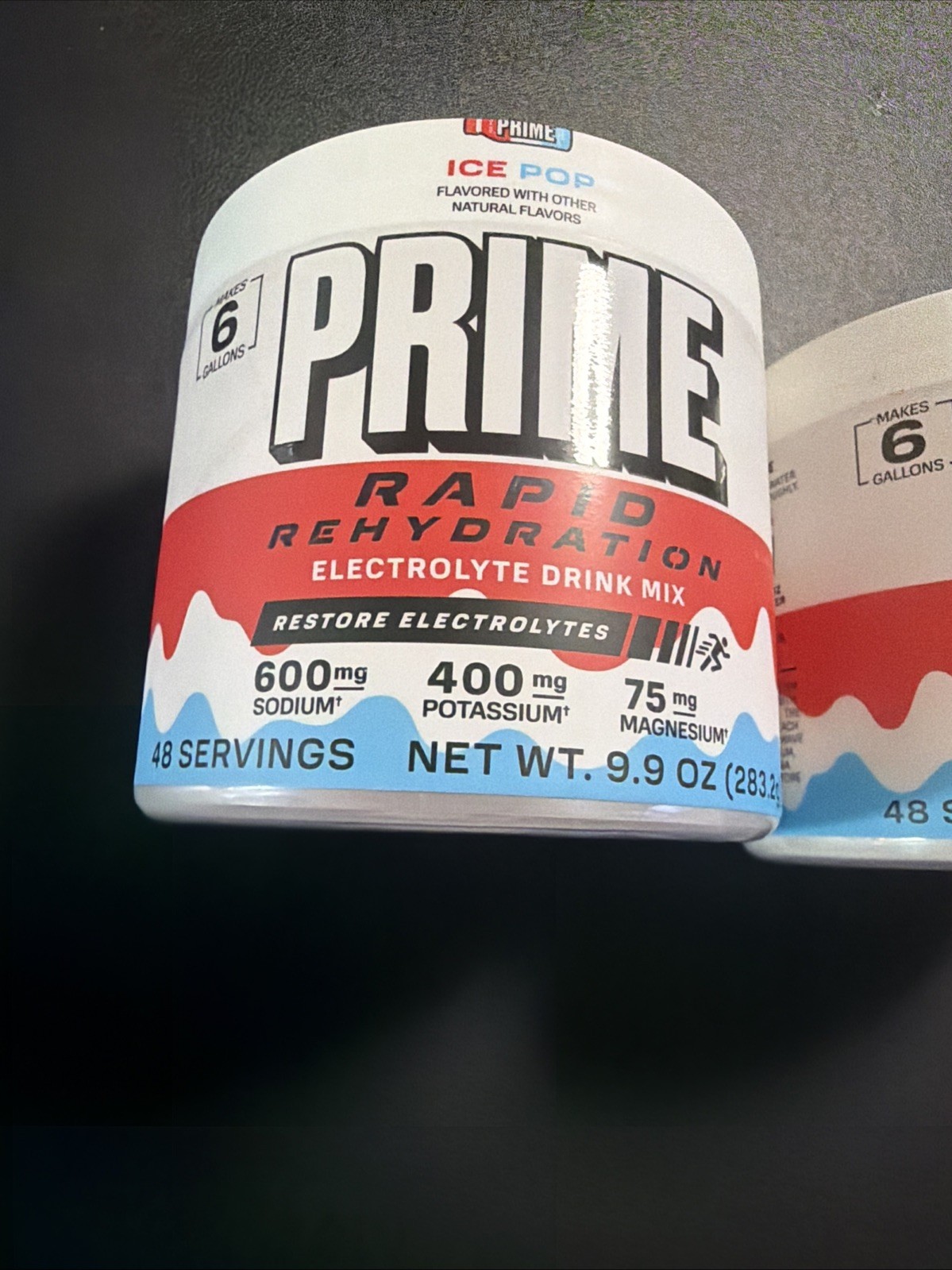 2-Prime Rapid Rehydration Electrolyte Powder Ice Pop 9.9oz 48 Srvgs Exp 2/28.