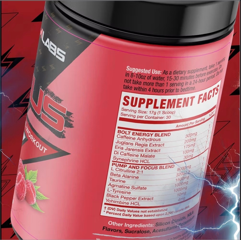 Storm Labs Zeus Pre Workout Supplement (30 Servings) Red Raspberry -Pump/Focus