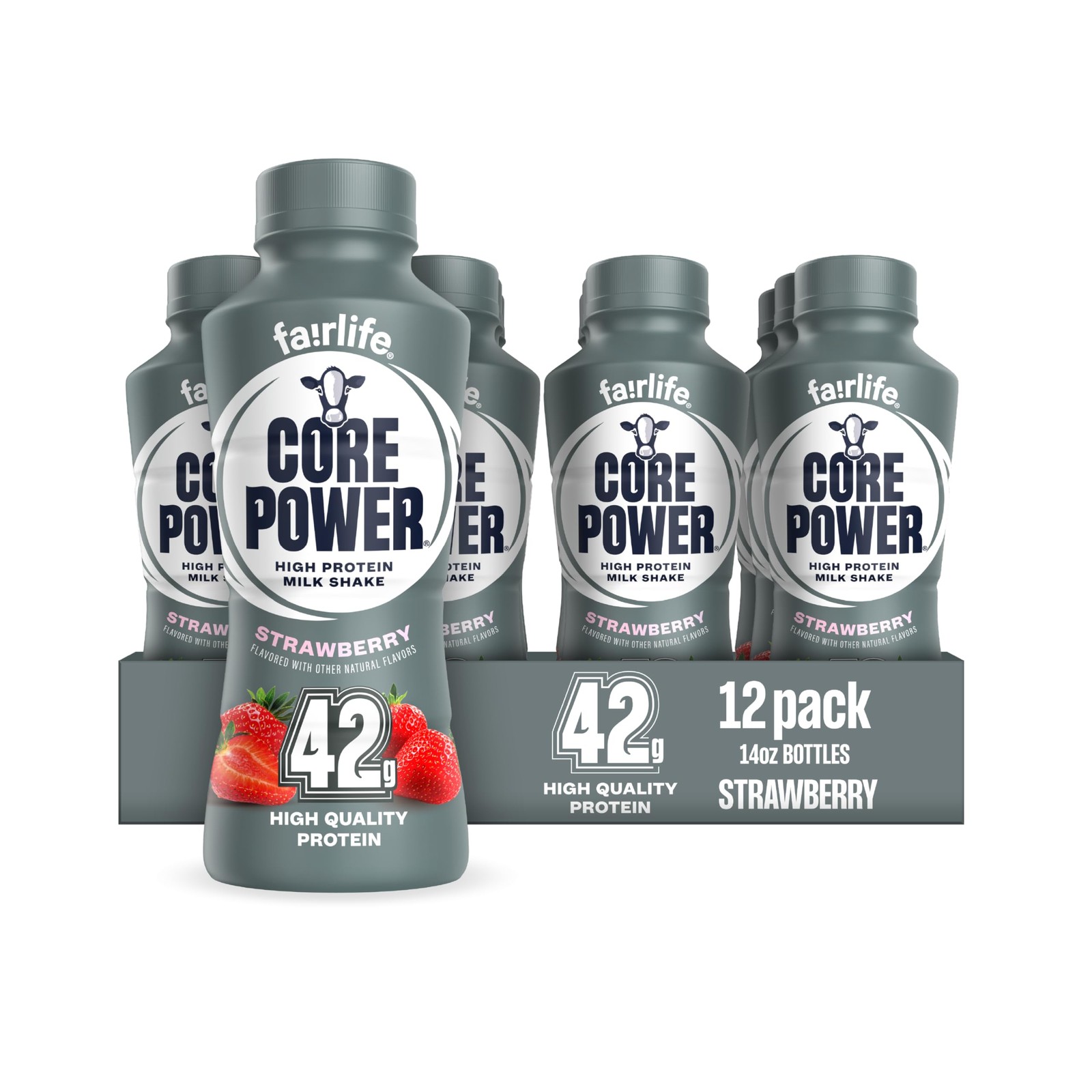 Core Power Elite High Protein Shake, 14 Fl Oz (Pack of 12), Strawberry