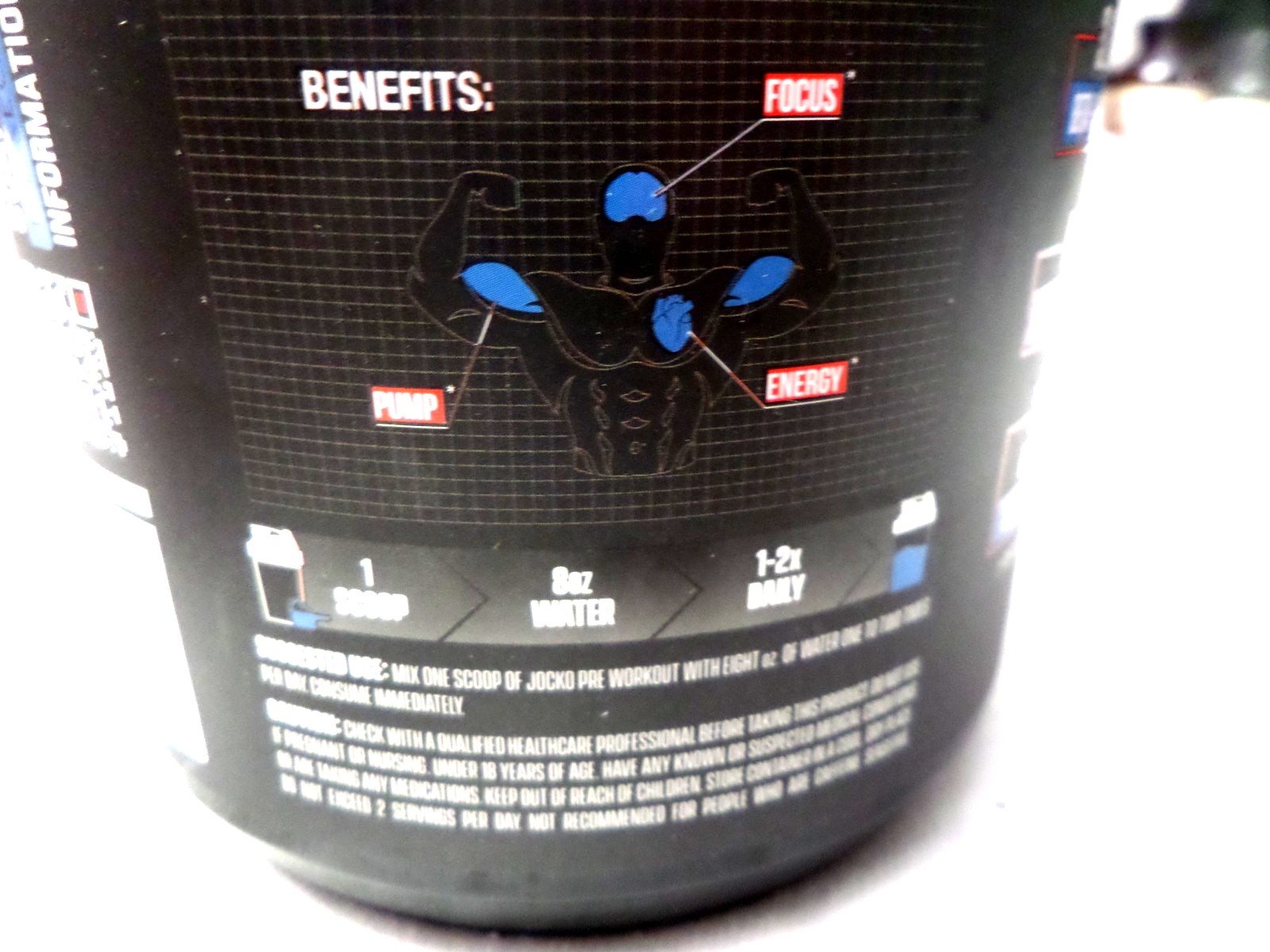 Jocko Pre-Workout Energy Focus Pump Nitro Pop 30 Servings 20.95 oz, BB 07/2027