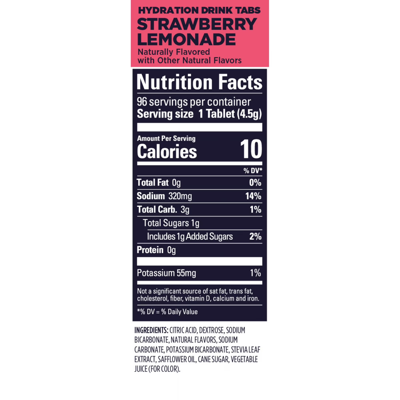 GU Energy Hydration Drink Tabs, Electrolyte Drink Tablets with Potassium, Strawb