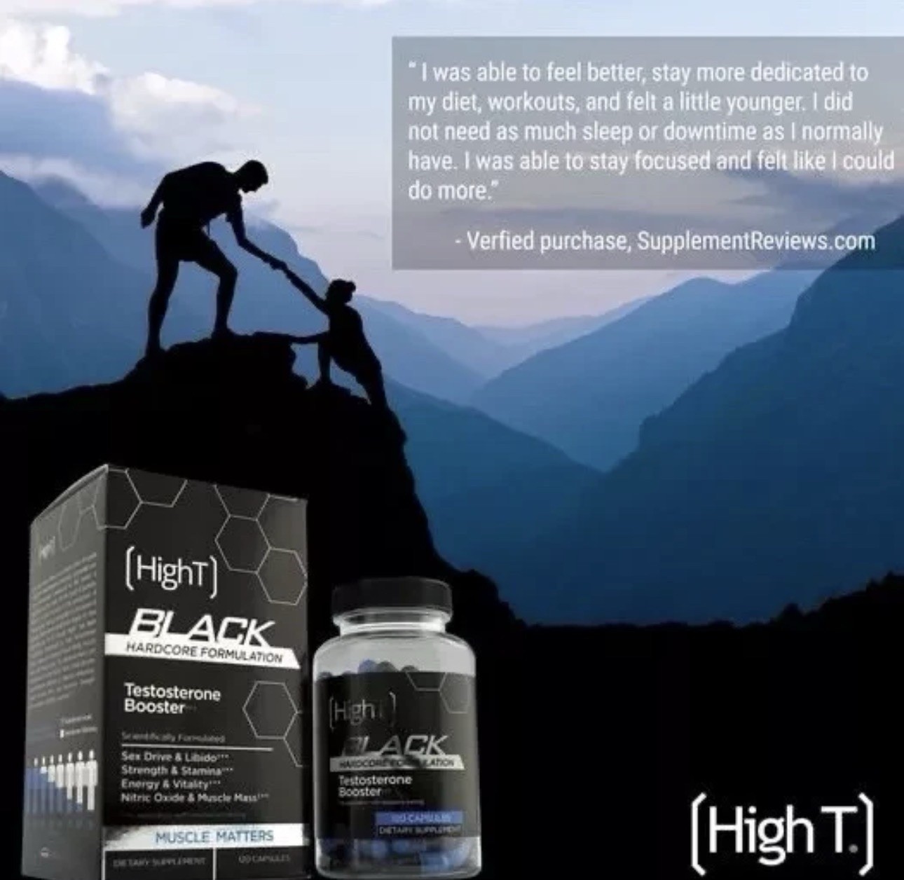 High T Black Testosterone Booster Supplements Strength -Stamina -Sex Drive 120