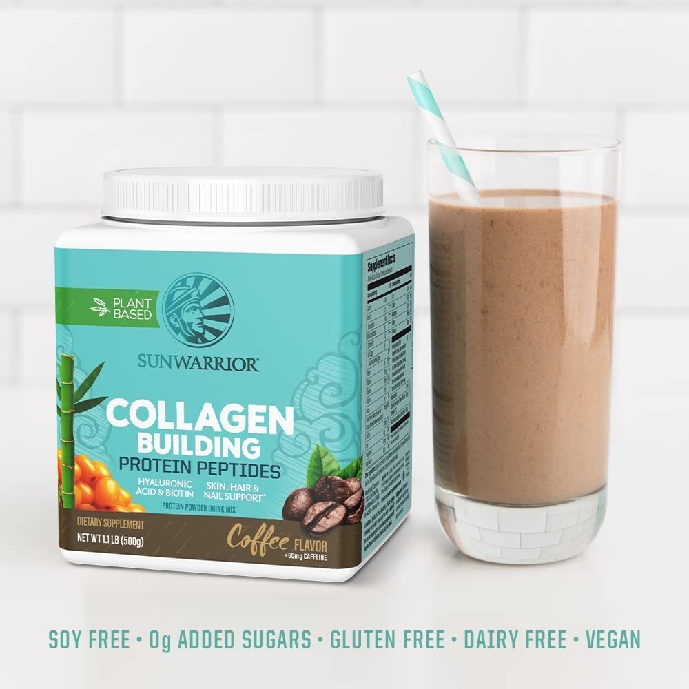 Sunwarrior – Collagen Building Protein Peptides | Drink Mix, Coffee, 1.1 Lb/500g