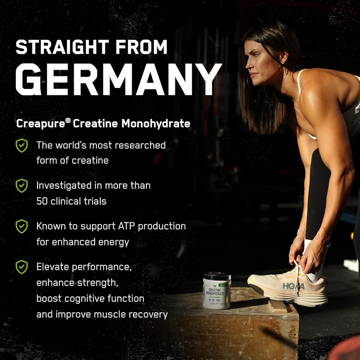Steelfit Creapure Creatine Monohydrate Powder, Unflavored – German Micronized Cr