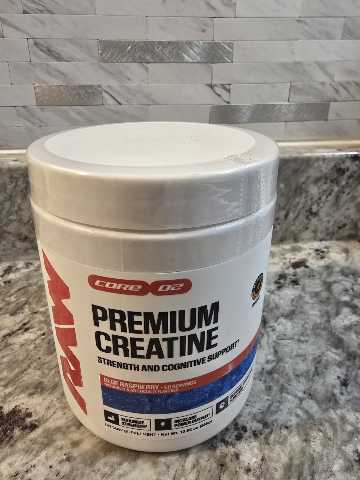 RAW Nutrition Essential 100% Pure Creatine Monohydrate Blue Rasp 12.52Oz 50 Serv