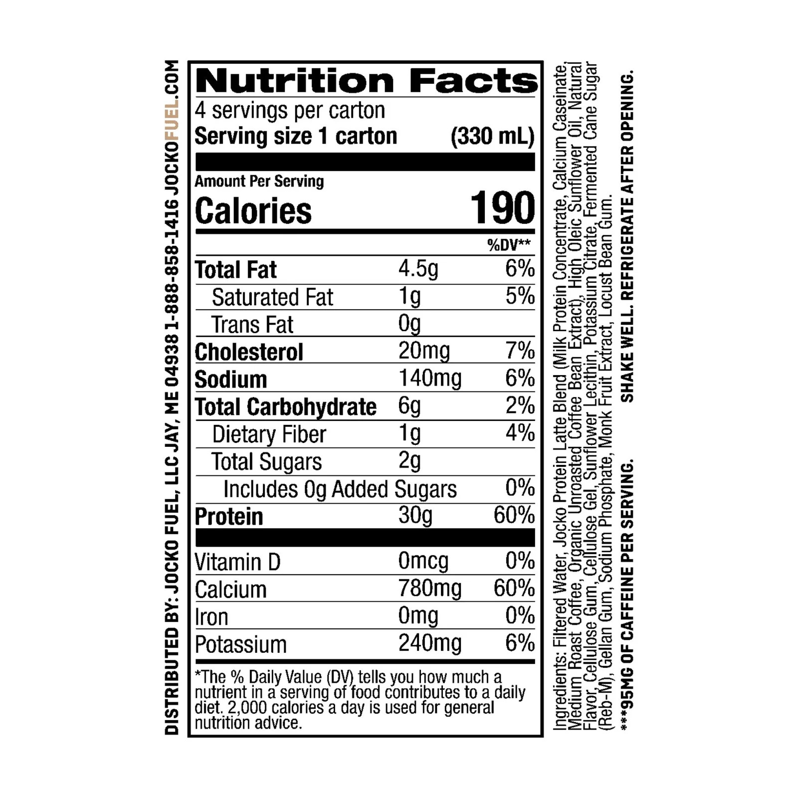 3 pack Jocko Fuel Protein Shake, Sweet Cream Coffee, 11oz, 4 Count, 30g Protein