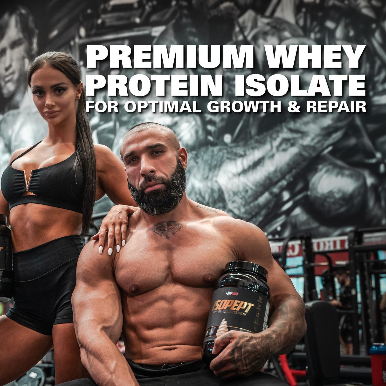 IsoPept Hydrolyzed Whey Protein Powder by EHPlabs – 100% Whey Protein Isolate &