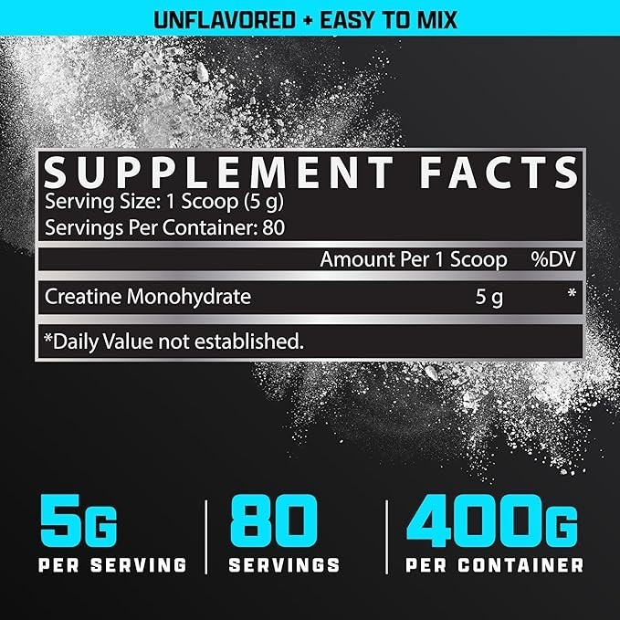 Nutrex Research Creatine Monohydrate Powder Unflavored Micronized Creatine