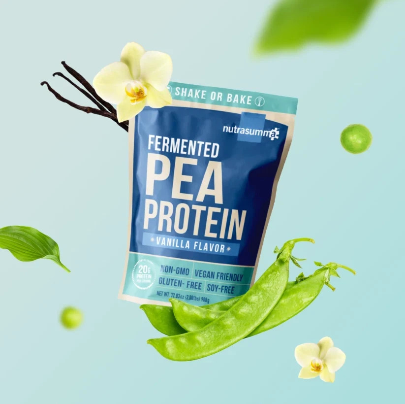 nutrasumma Fermented Pea Protein 2lb Pouch – Vanilla Flavor