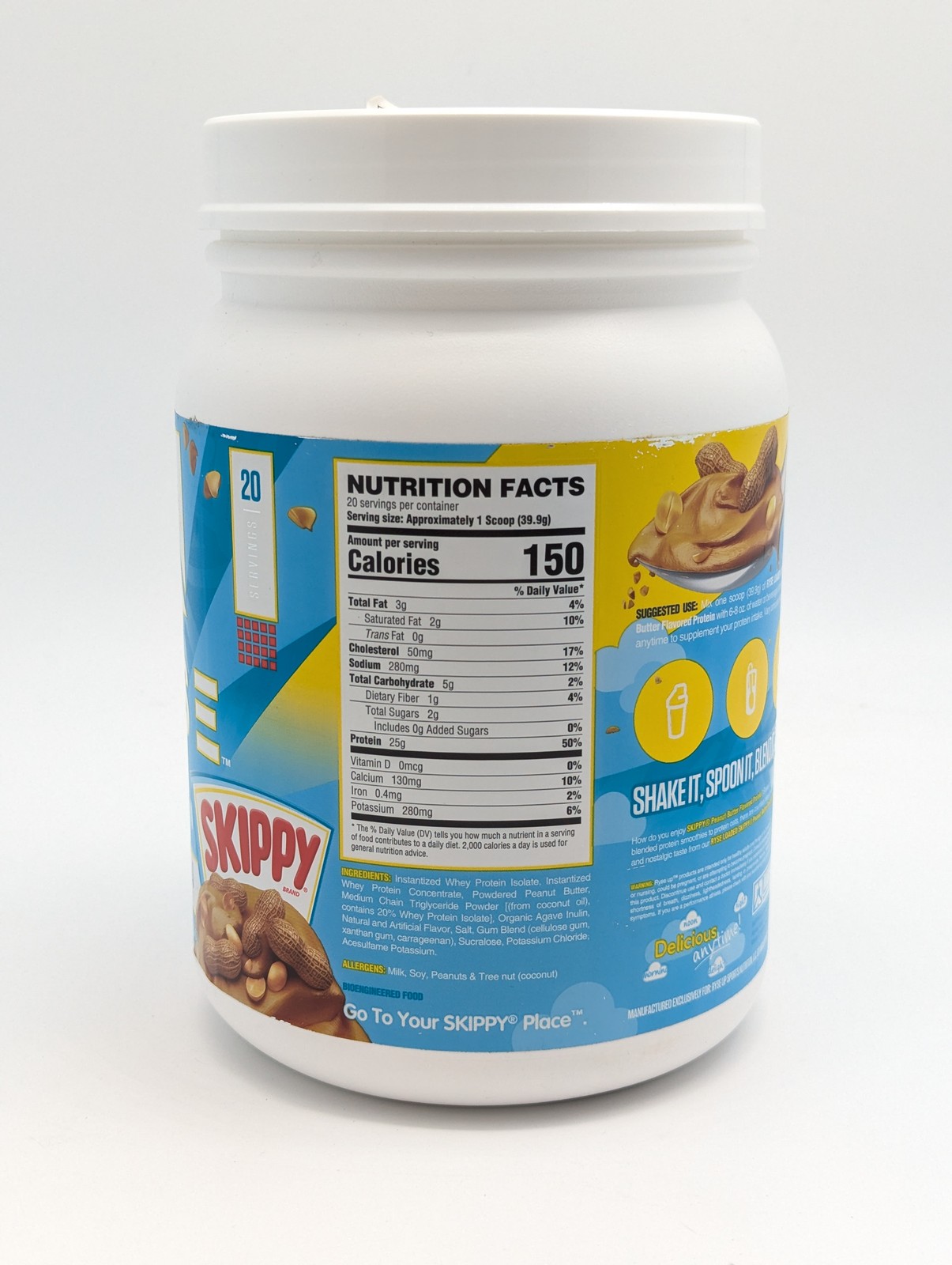 RYSE Supplements Loaded Whey Protein Drink -Skippy Peanut Butter Flavor