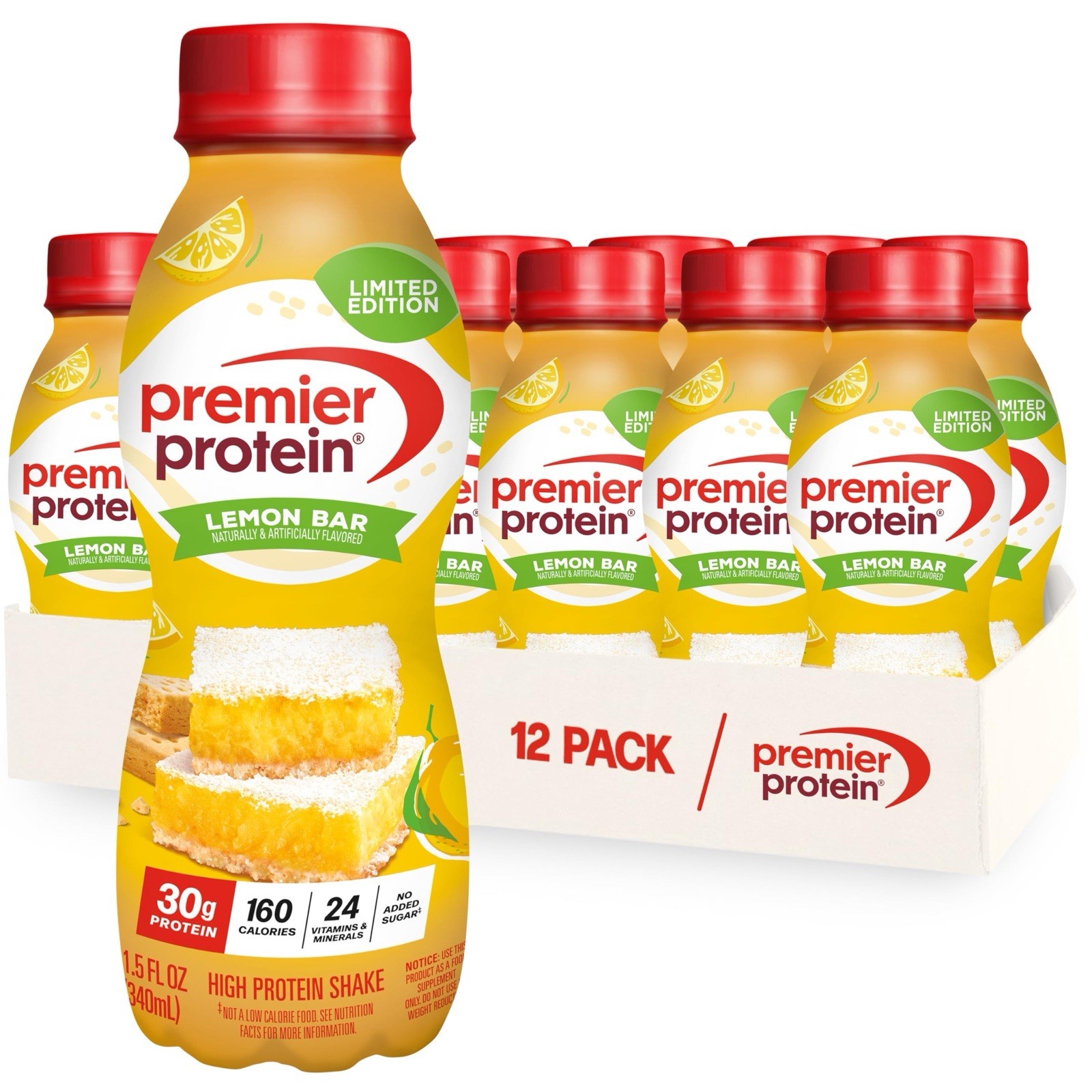 Premier Protein Lemon Bar 🍋 11.5 Fl Oz (Pack of 12)