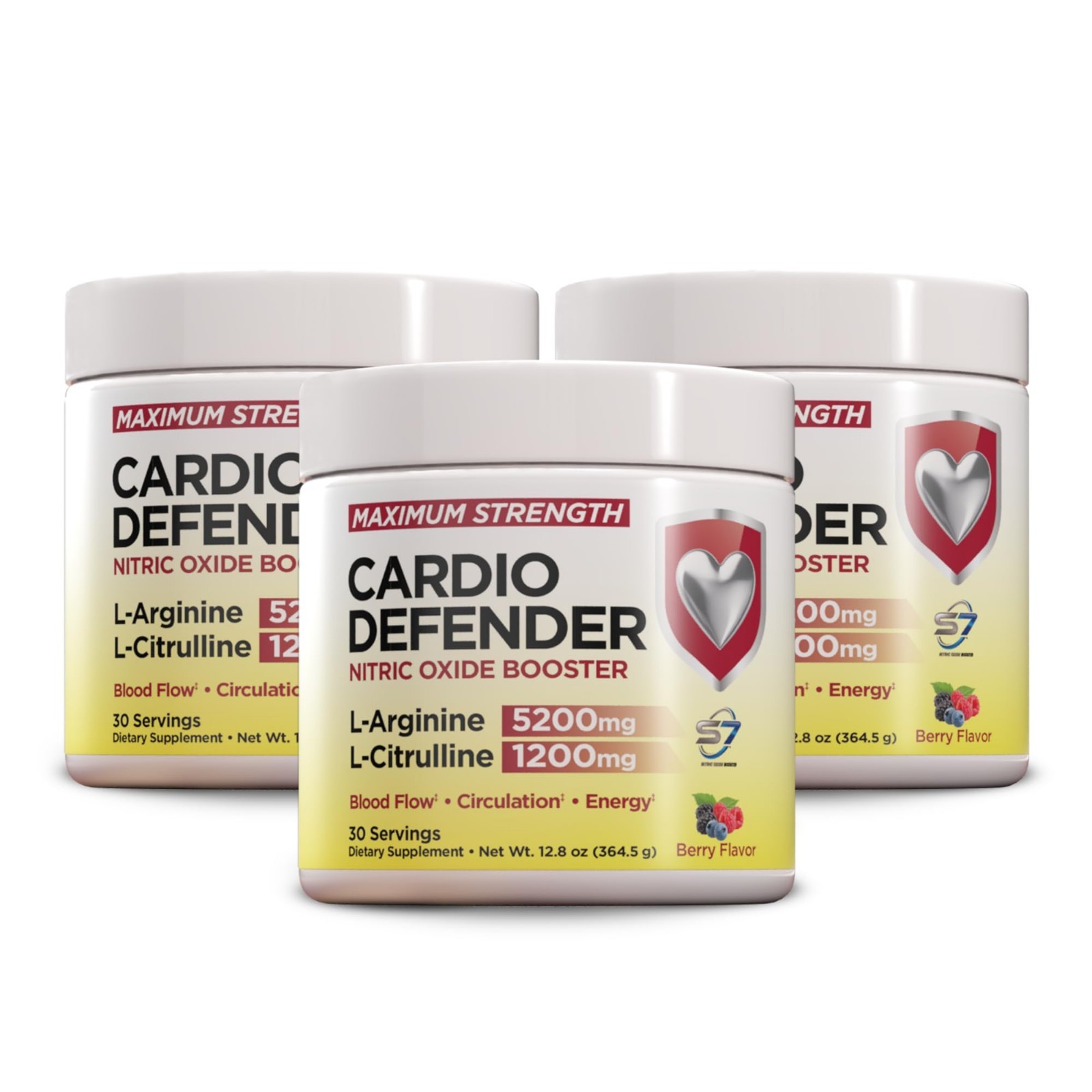 3 Pack L-Arginine 5200mg & L-Citrulline 1200mg Nitric Oxide Booster for Blood Fl