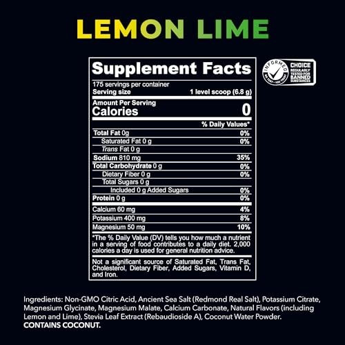 Electrolyte Powder Bulk Pouch – 175 Servings, Lemon Lime Flavor, Hydration Boost