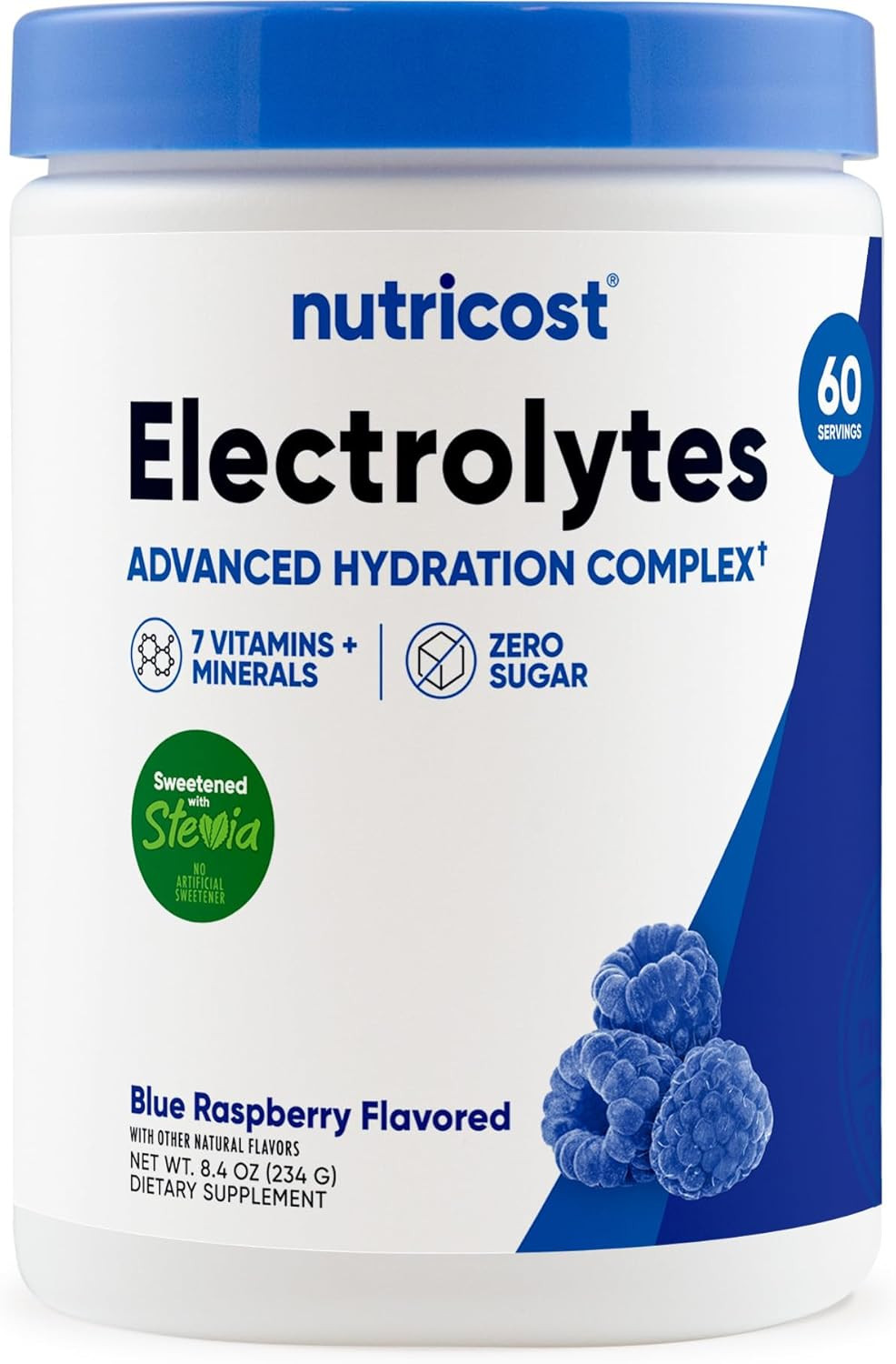 Electrolyte Complex Powder (60 Servings, Blue Raspberry) – Hydration Supplement