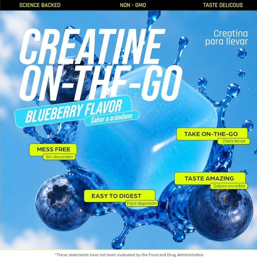 Thinbi Creatine Gummies Men & Women 9020mg 5-in-1 Complex Sugar Free Blueberry
