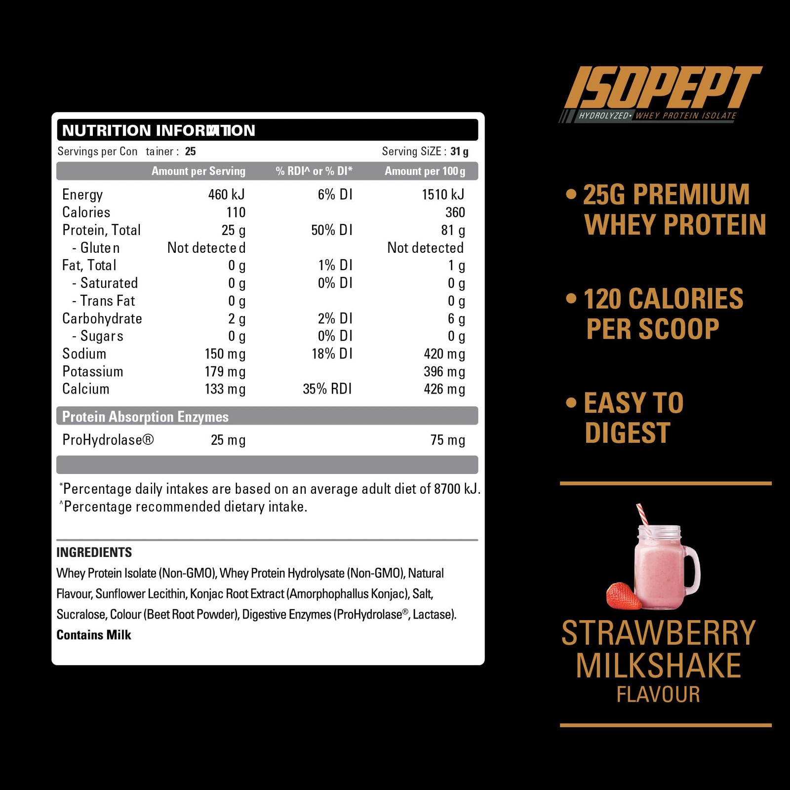 IsoPept Hydrolyzed Whey Protein Powder by EHPlabs – 100% Whey Protein Isolate &