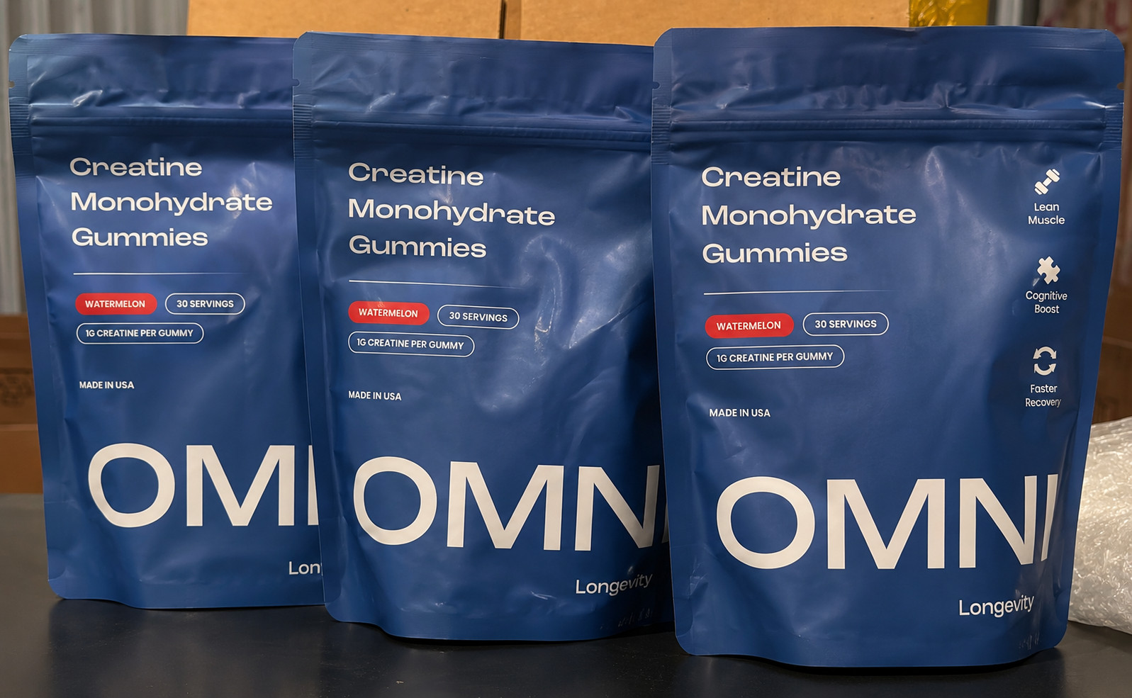 3x OMNI Creatine Monohydrate Gummies – Supports Muscle Growth, Watermelon
