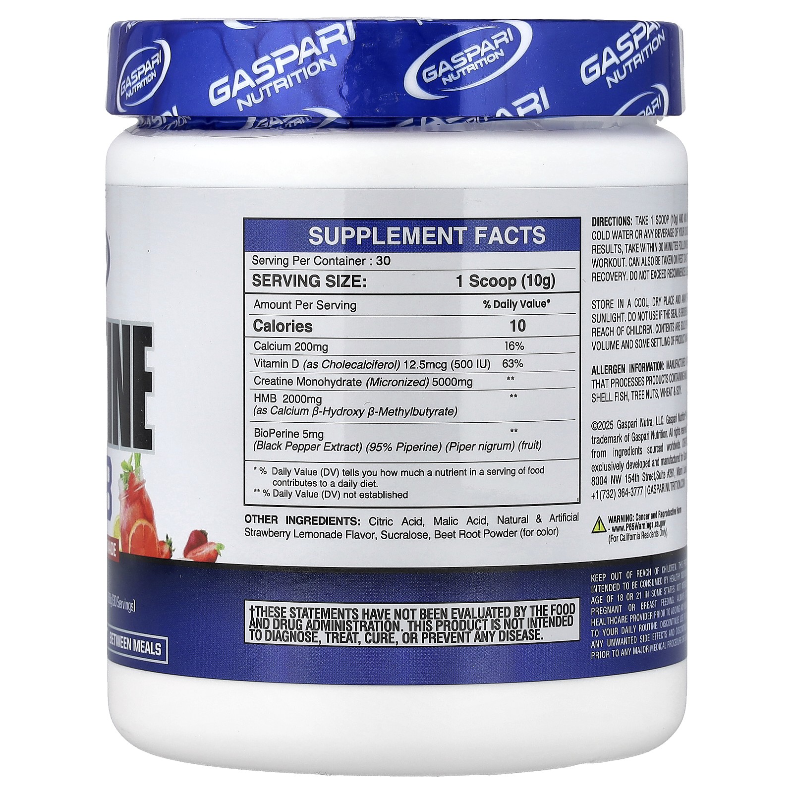 Creatine HMB, Strawberry Lemonade, 300 g
