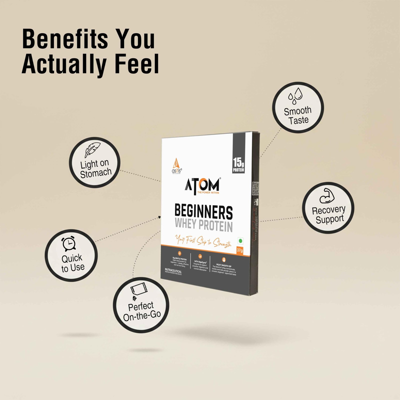 AS-IT-IS ATOM Beginners Whey 37g 15g Protein