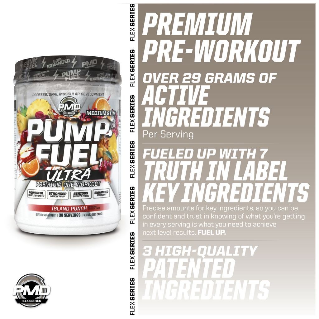 PMD SPORTS PUMP FUEL ULTRA – PRE WORKOUT – ISLAND PUNCH (30 Servings)
