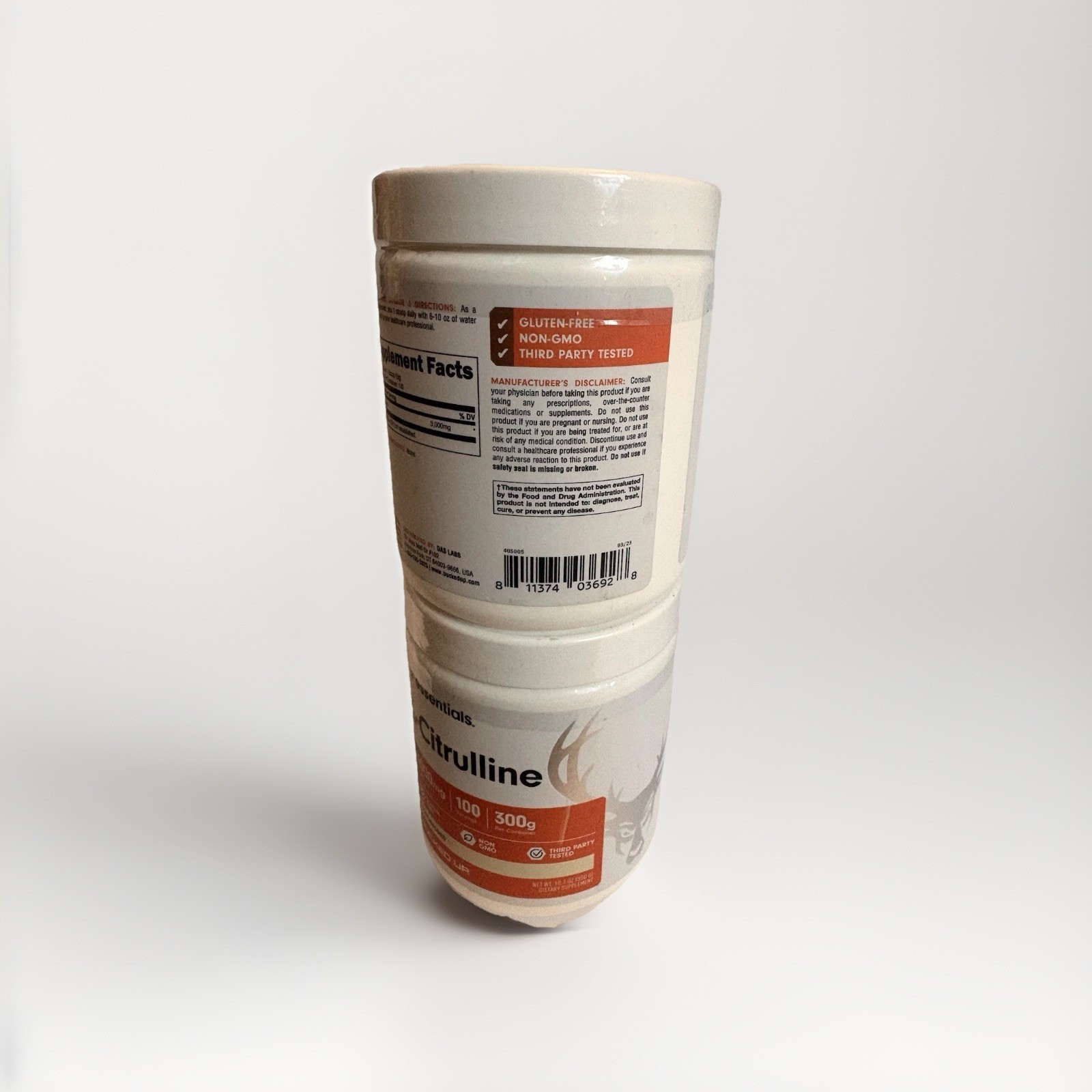 Bucked Up L-Citrulline Powder 2-Pack 300g 3000mg Unflavored Exp 09/2026