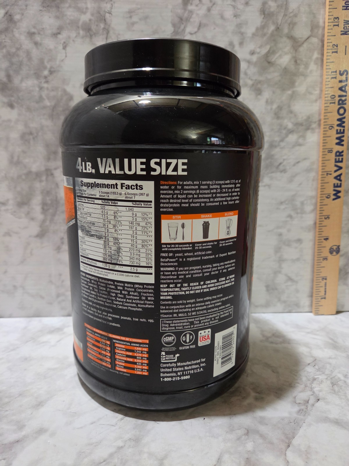 Body Fortress Super Advanced Mass Gainer 40g Protein Chocolate 4 LB 11/2026