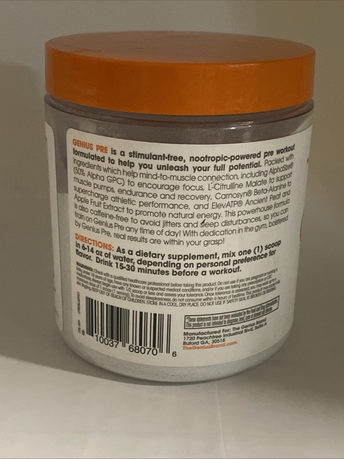 2x The Genius Brand Pre Workout Powerhouse, Blue Rasberry, 11.35 oz 06/26