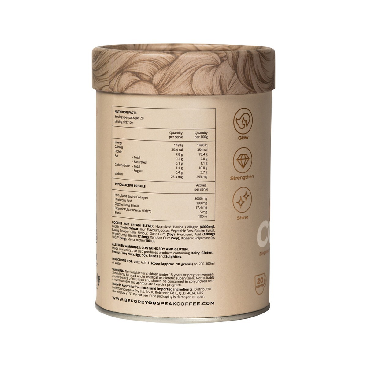 New Before You Speak Collagen Complex Cookies & Cream 200g