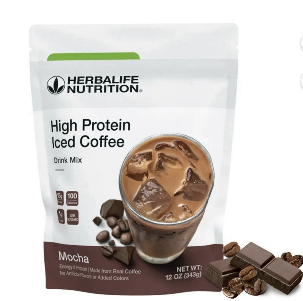 Herbalife Nutrition High Protein Mocha Iced Coffee Drink Mix 12 oz 15g Protein