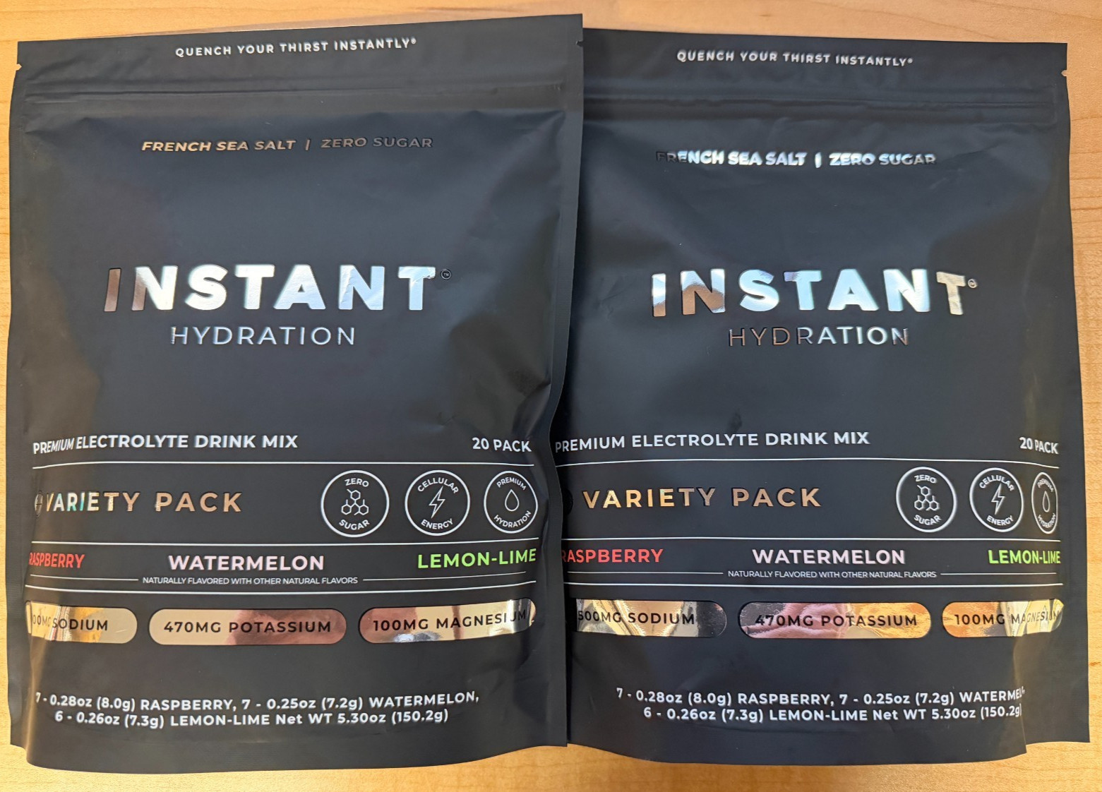 2 x Instant Hydration Sugar Free Electrolytes Powder 20 Sticks Variety Pack SALT