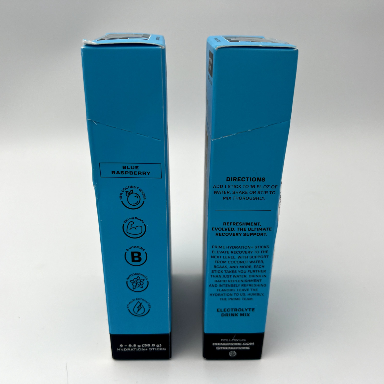 PRIME BLUE RASPBERRY Hydration Sticks (Set of 2 boxes – 12 sticks total)