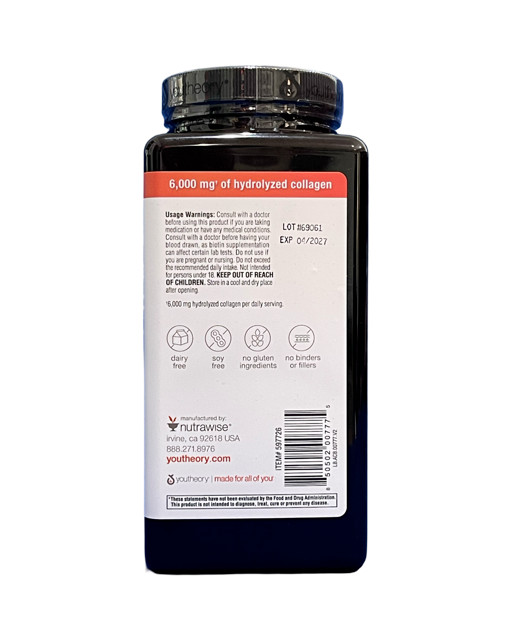 Youtheory Collagen+biotin Advanced Formula 6000 mg.(390 Tablets)
