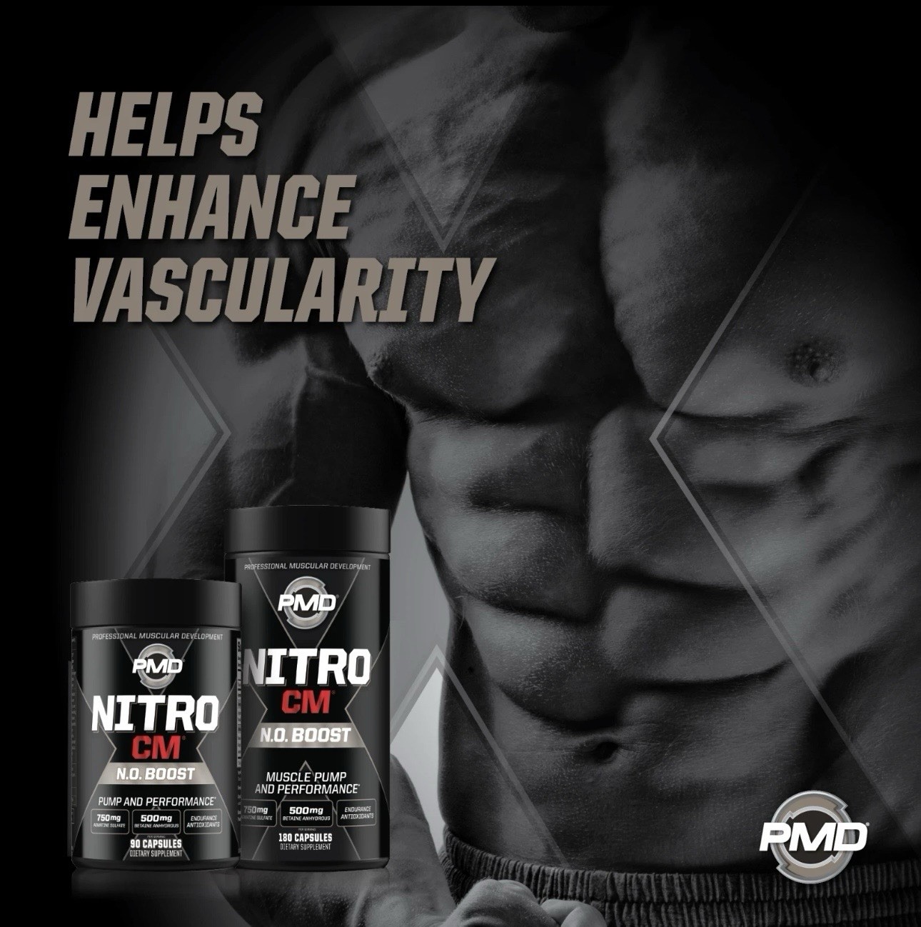 NITRO CM – Nitric Oxide Formula for Muscle Pumps & Performance – (90 Capsules) ✅