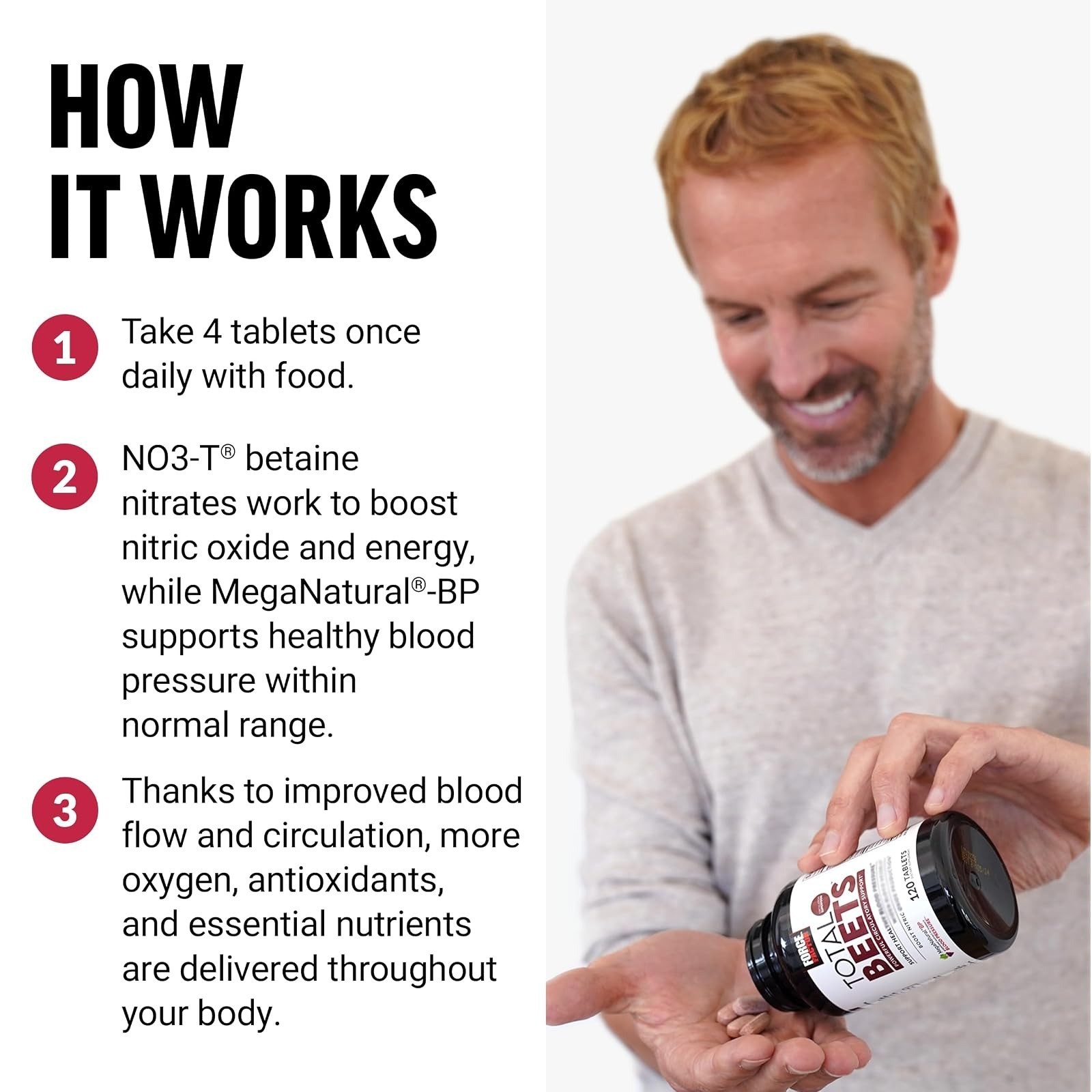 Force Factor Total Beets Blood Pressure Support Supplement 120 Count