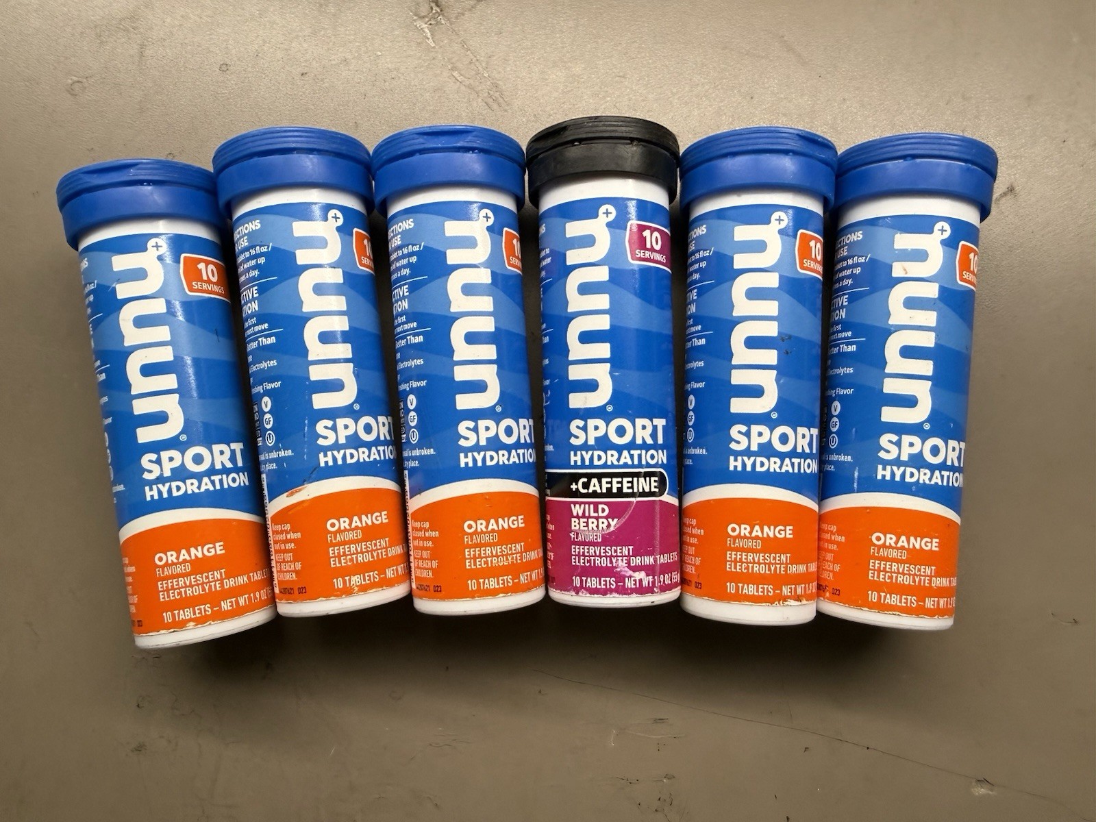 New 6X NUUN Sport Hydration Electrolyte Tubes 10 Count Tablets Each Orange/Berry