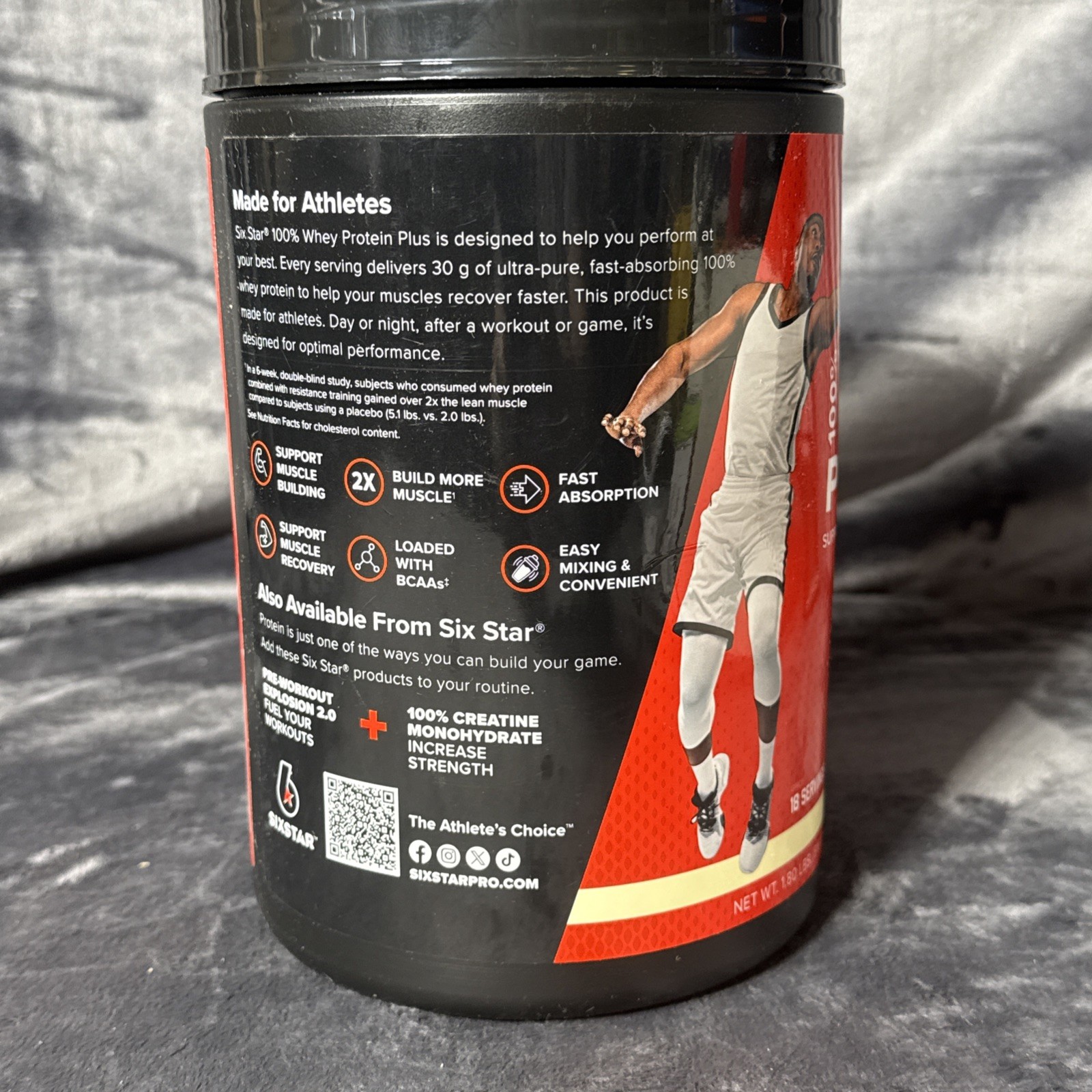 SixStar 100% Whey Protein Plus 30g VANILLA CREAM Flavor 1.81lbs- NEW SEALED-