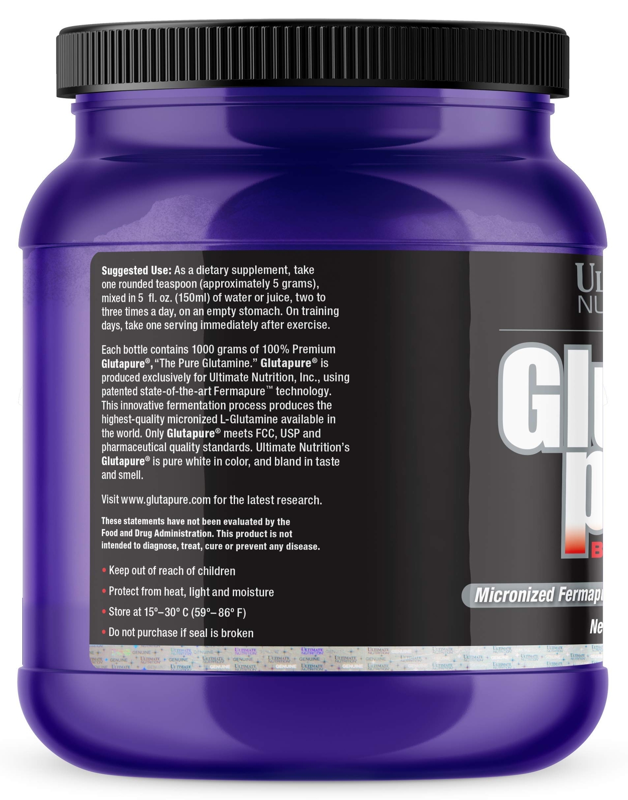 Ultimate Nutrition Glutapure 5000mg Biovolumizing, Muscle Recovery Supplements