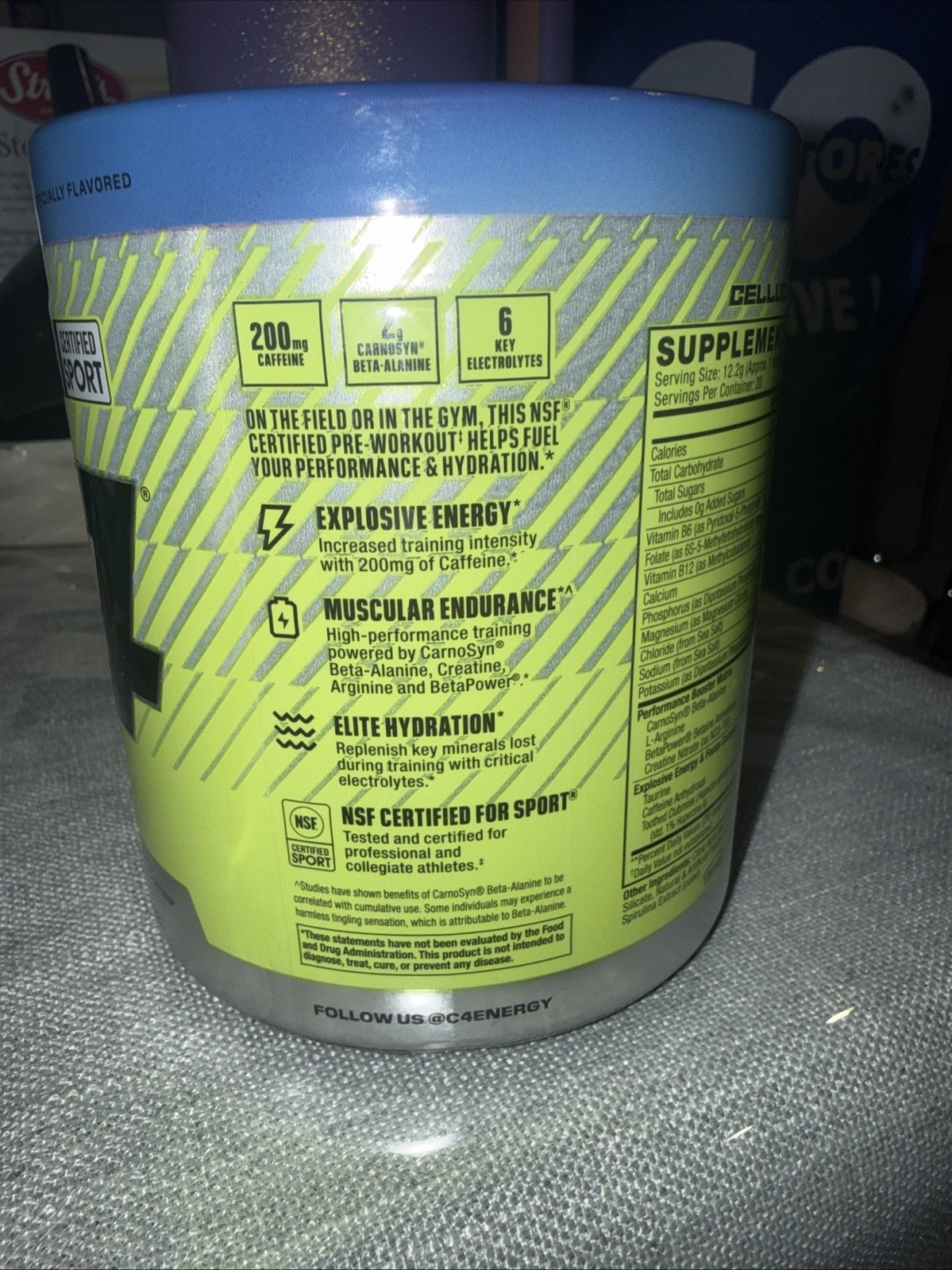 New Sealed C4® Original, Pre-Workout, Icy Blue Razz, 267 oz (8.6oz) Exp 08/26