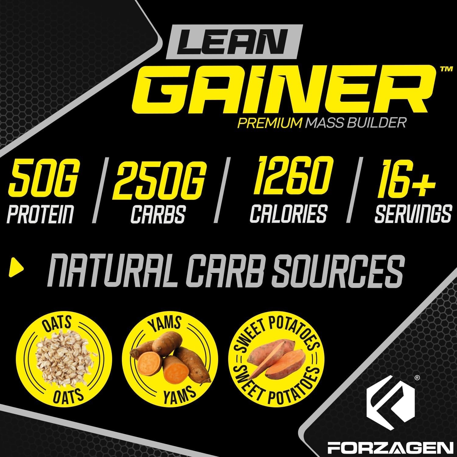 Forzagen Lean Gainer Premium Mass Builder | Mass Gainer Protein Powder for