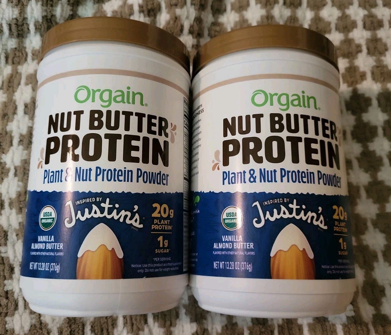 2 Orgain Nut Butter Protein Vanilla Almond Butter 13.28oz -EXP: 2/27